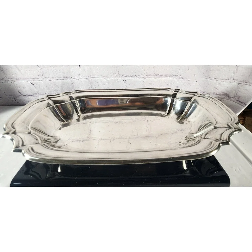 Vintage LUNT Silverplate Serving Tray Platter Great For Serving Bread